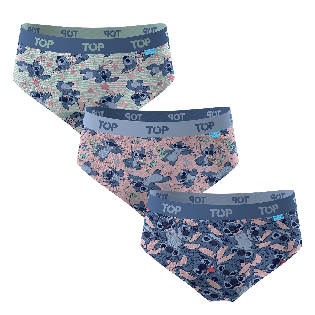 Calzón Pantaletas NIÑA Algodón Pack 3 Stitch C1