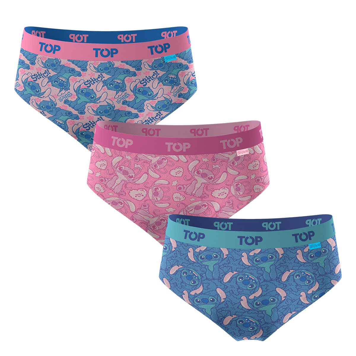 Calzón Pantaletas NIÑA Algodón Pack 3 Stitch C2