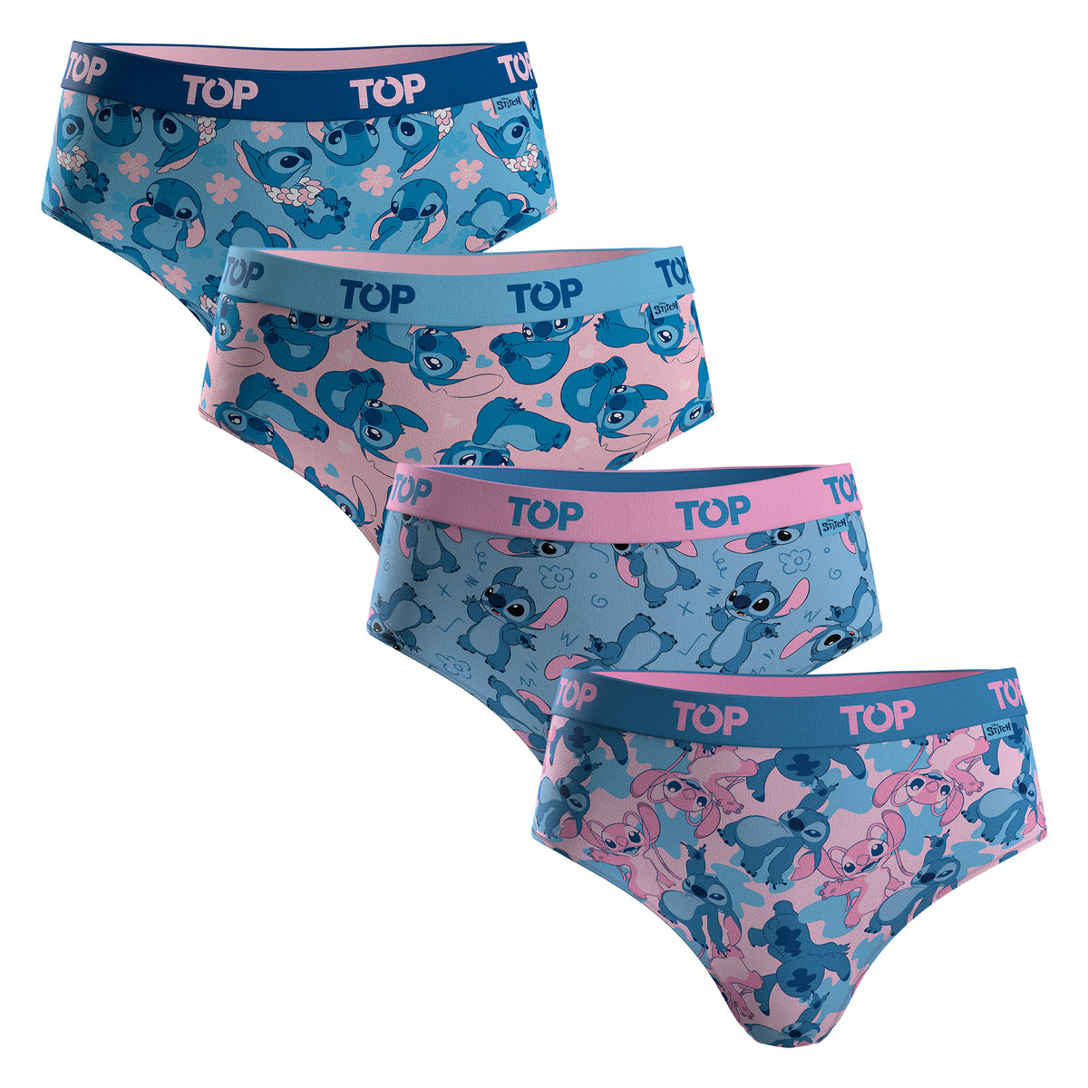 Calzón Pantaletas NIÑA Algodón Pack 4 Stitch C1