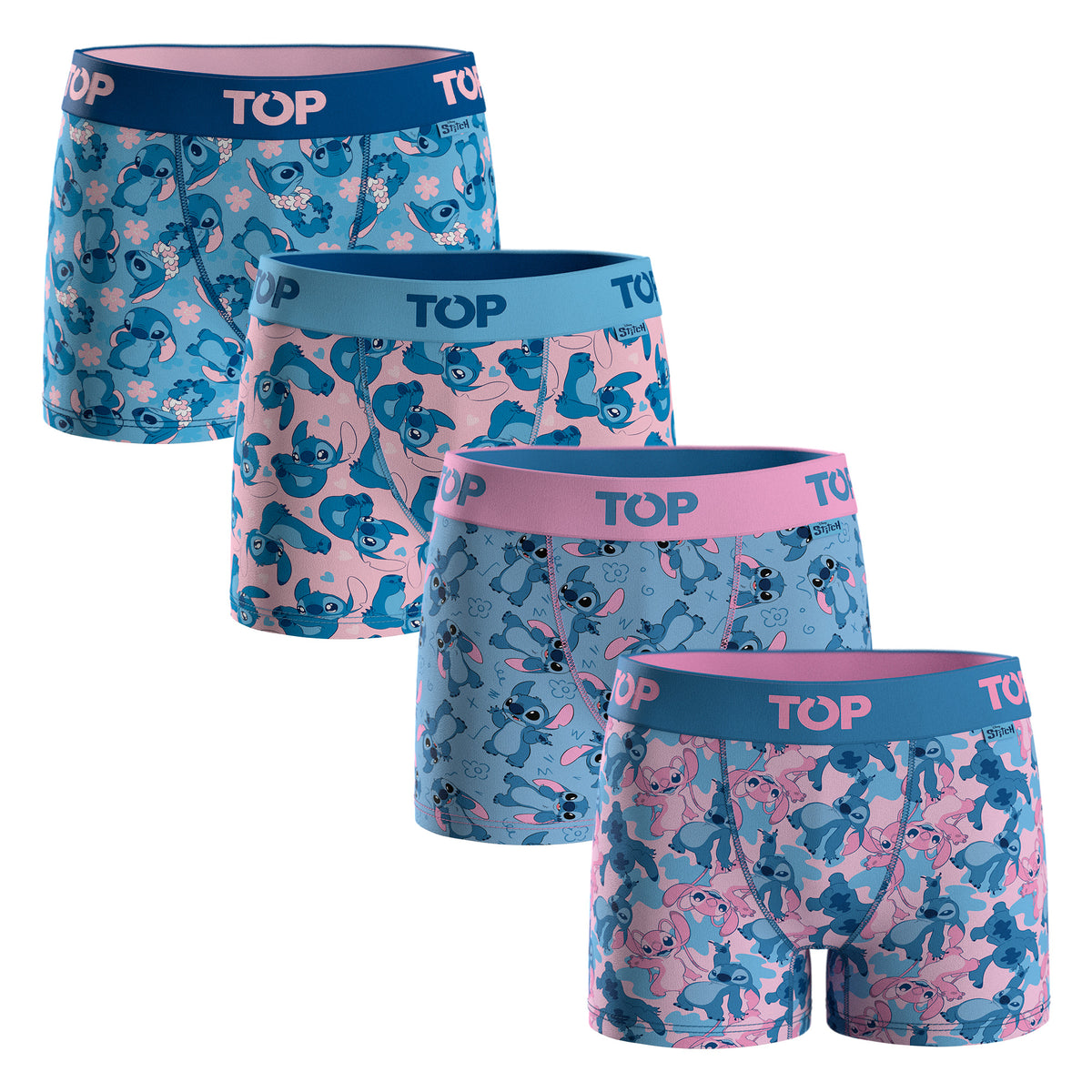 Bóxer Medio NIÑA Algodón Pack 4 Stitch C1