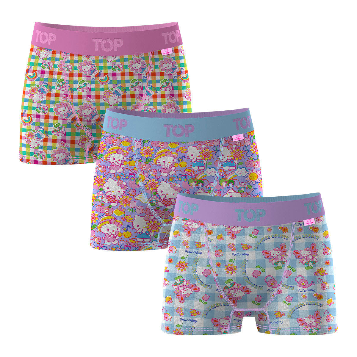 Bóxer Medio NIÑA Algodón Pack 3 Hello Kitty C4