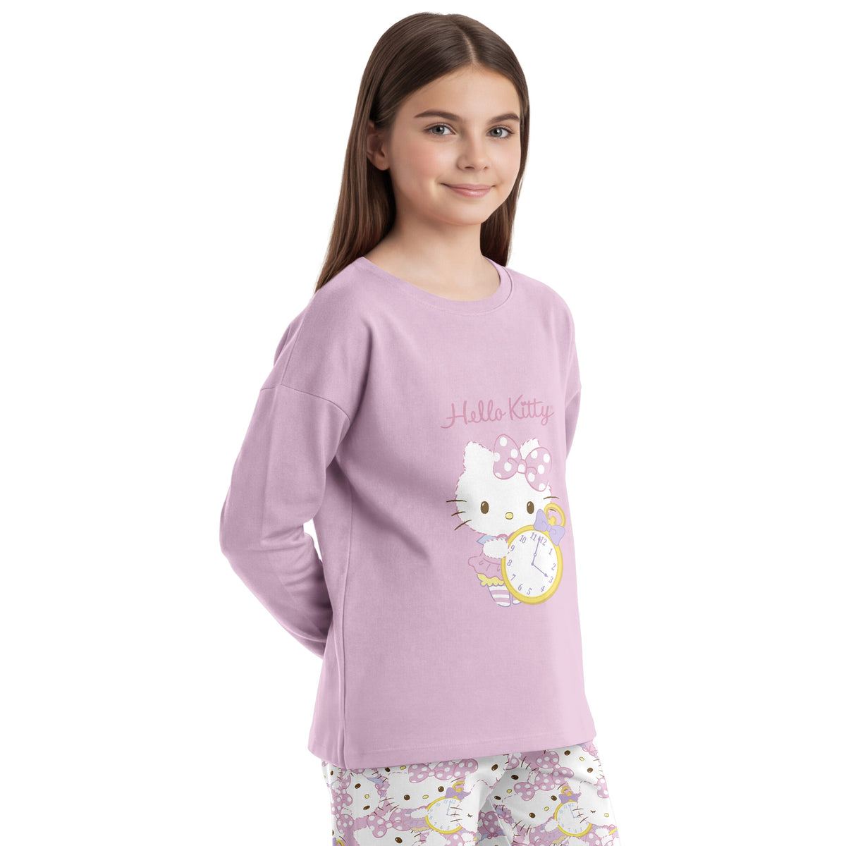 Pijama Largo Niña Algodón Invierno Hello Kitty C2