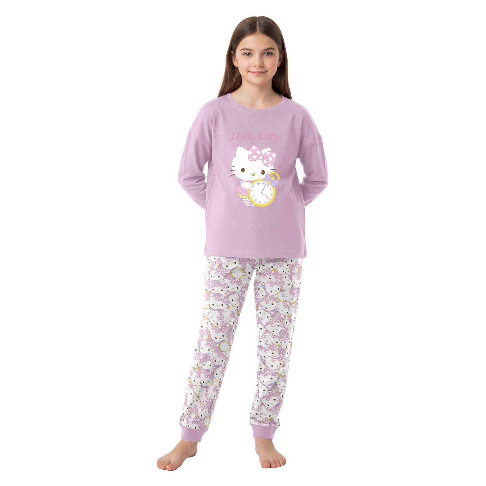 Pijama Largo Niña Algodón Invierno Hello Kitty C2