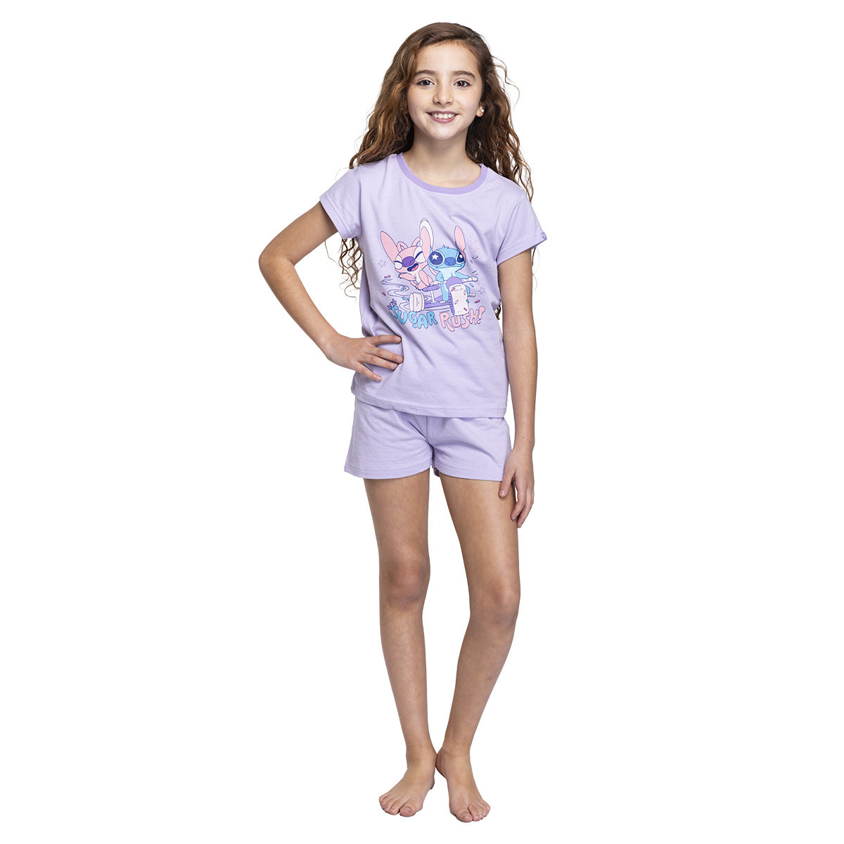 Pijama Niña Algodón Verano Stitch C2