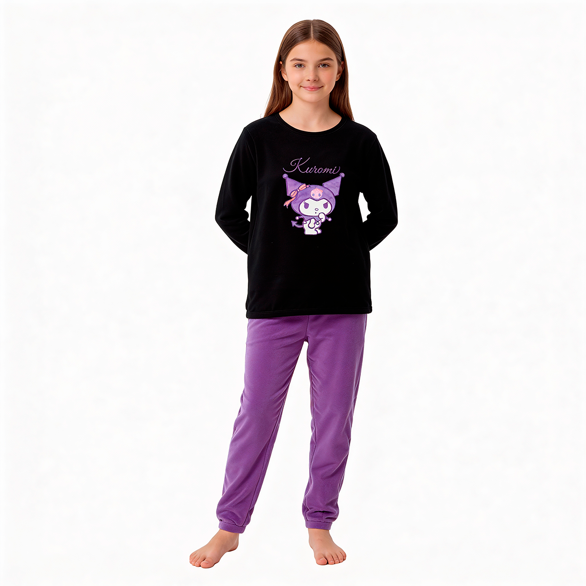 Pijama Largo Niña Micropolar Invierno Kuromi C2