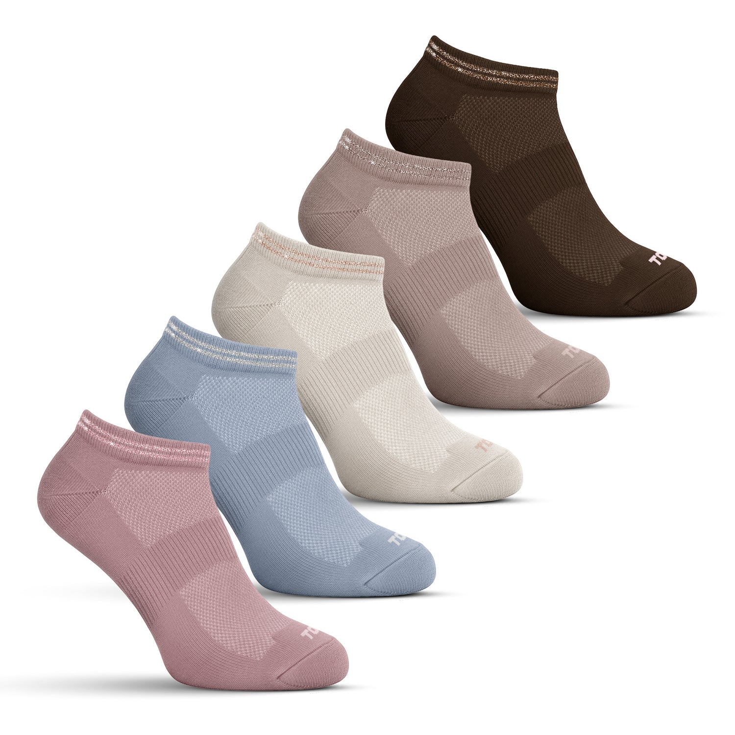 Calcetines Niña Deportivos Cortos Con Lurex Pack 5 C1