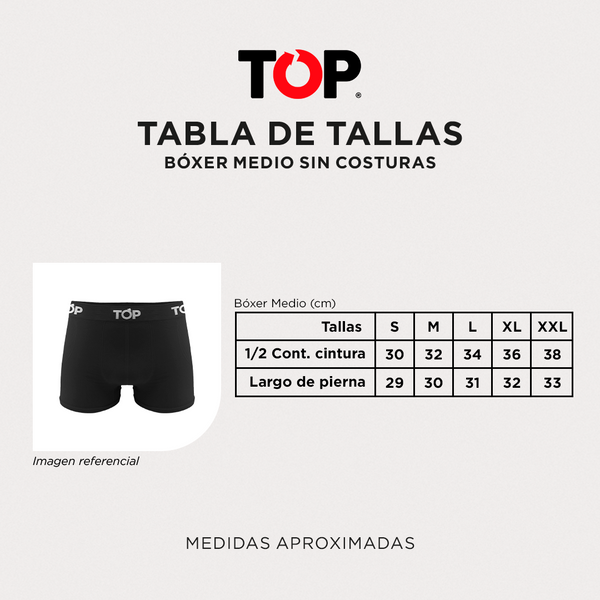 Bóxer Medio Microfibra Sin Costuras Pack C5 Top Underwear