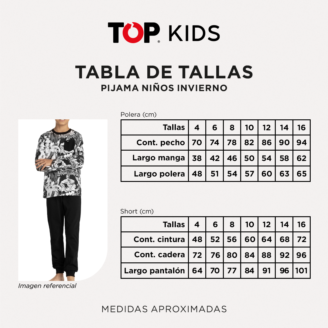 Pijama Largo Invierno Niño Algodón Marvel C1