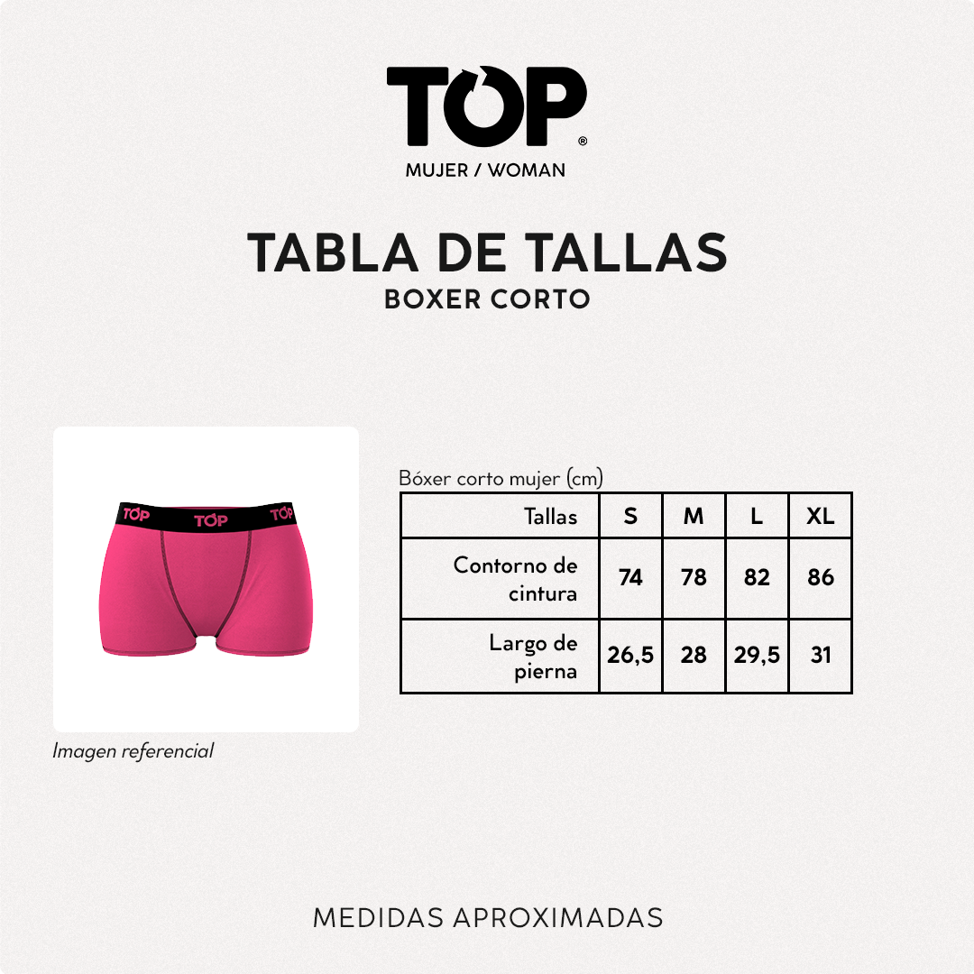 Bóxer Corto MUJER Algodón Pack 3 Colección Skins C1