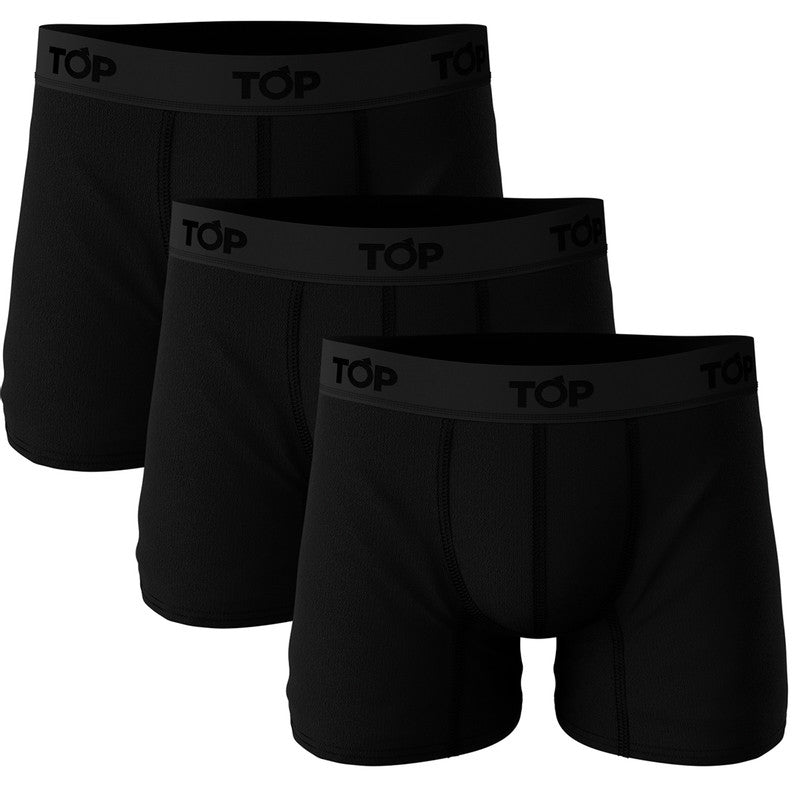 Boxer Medio Algodon Pack 3 Negro