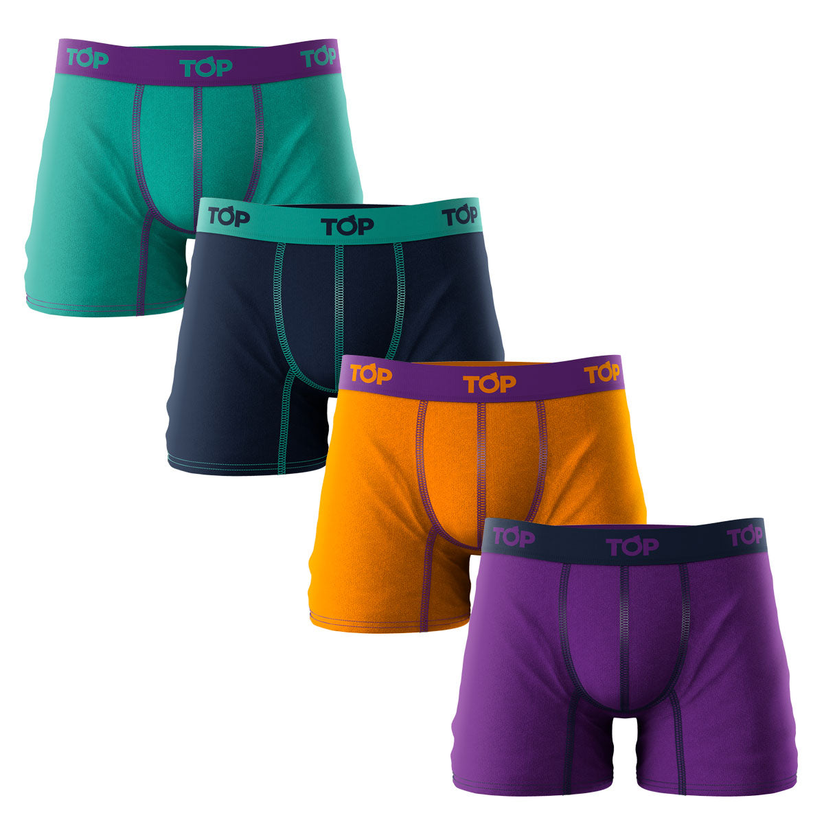 Boxer Medio Algodón Color Pack 4 PKC8