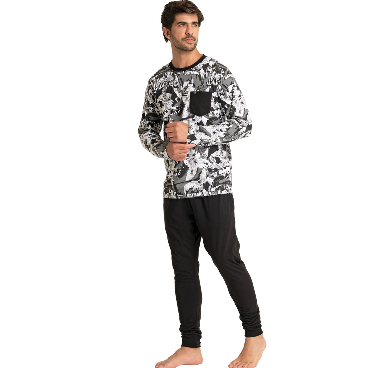 Pijama Algodón Invierno Hombre BATMAN