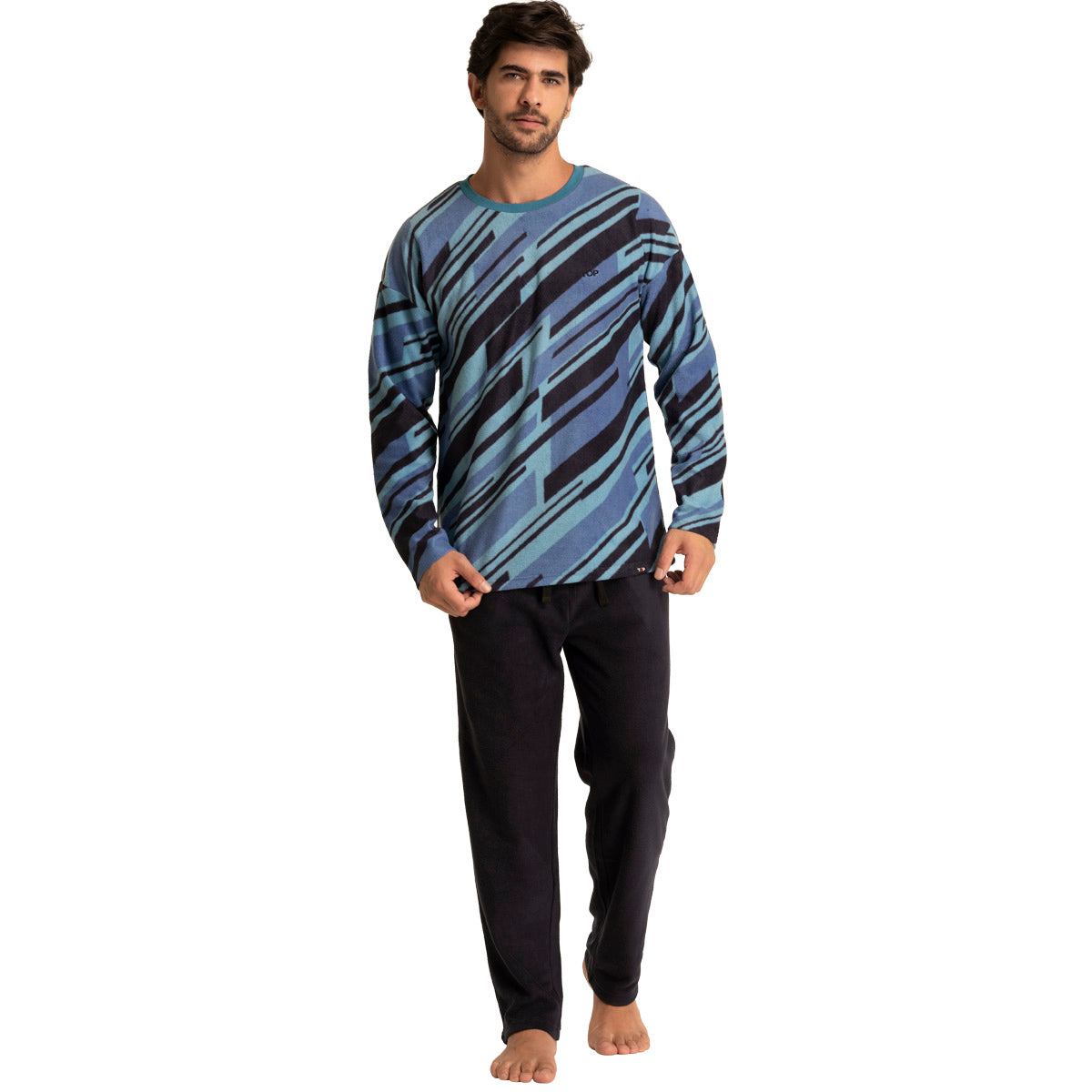 Pijama Micro Polar Hombre Invierno 235 C1 - Top Underwear