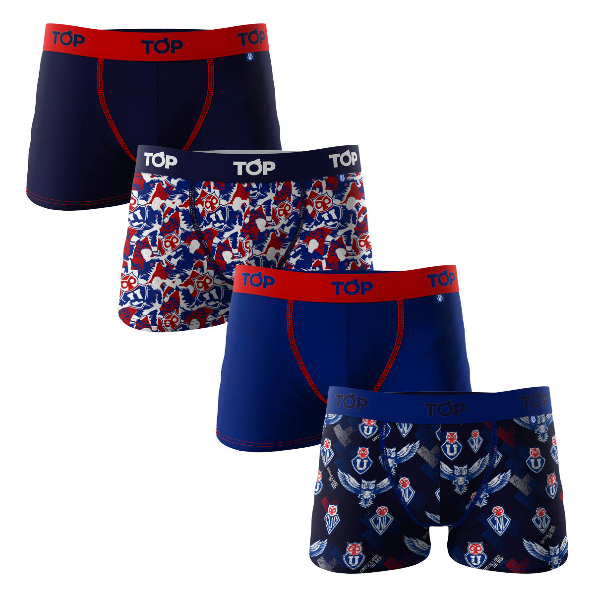 Boxer Niño Algodón Universidad de Chile Pack 4 C2