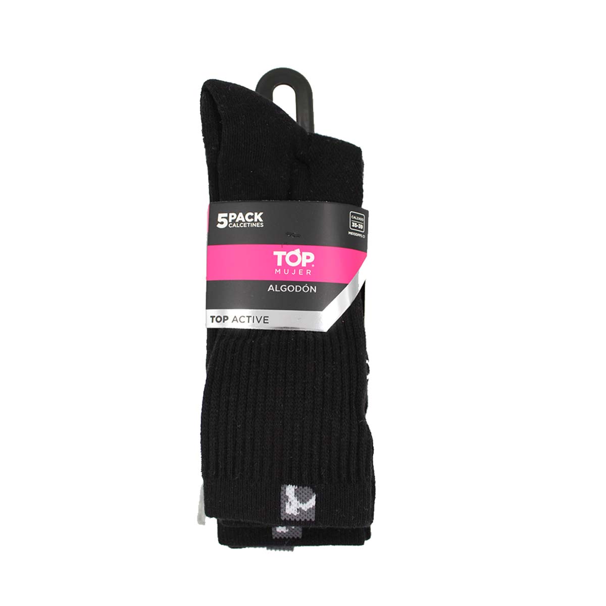 Calcetines Deportivos MUJER Largos Negros Pack 5