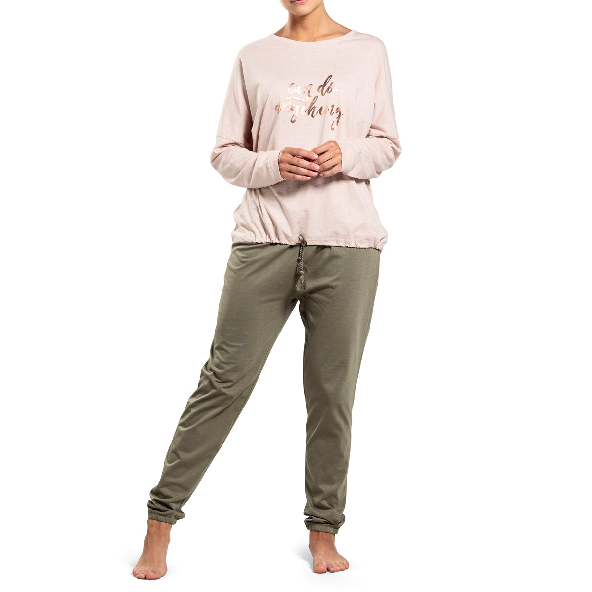 Pijama Top Invierno Mujer Algodón C2
